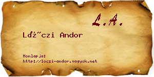 Lóczi Andor névjegykártya